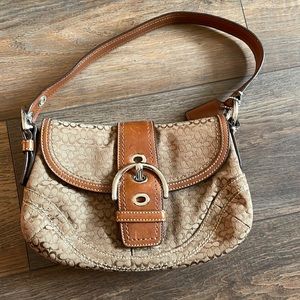 Coach Designer Soho Shoulder Handbag W/Buckle Flap